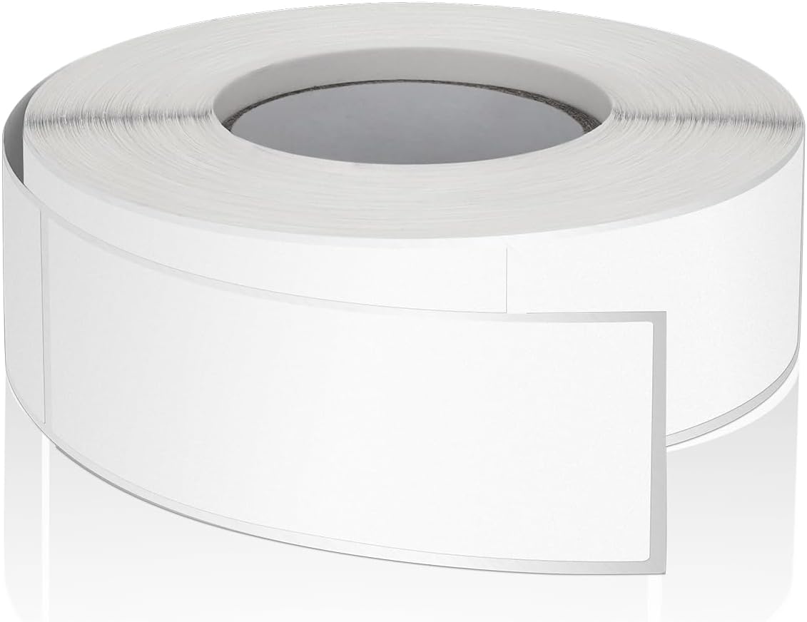 White Rectangle Stickers 3 x 1 Inch Color Coding Labels Vinyl Roll Self-Adhesive Waterproof Removable 500 PCS