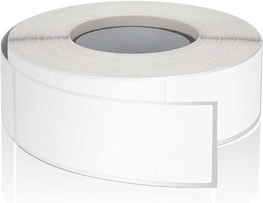 White Rectangle Stickers 3 x 1 Inch Color Coding Labels Vinyl Roll Self-Adhesive Waterproof Removable 500 PCS