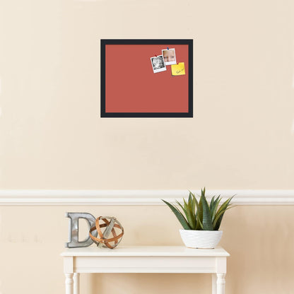 PinPix 17x14 Inch Cork Bulletin Board. This Decorative Framed Pin Board Comes with Crimson Pastel Design and a Satin Black Frame. Ideal for Home Office Decor or Message Board (PinPix-1807)