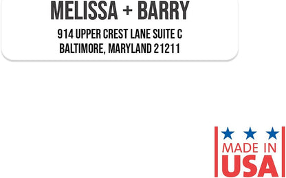 White Bold Rolled Address Labels/Roll of 250 Personalized Address Labels/Designer Return Address Stickers in Elegant Plastic Dispenser