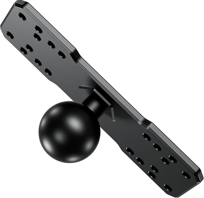 BRCOVAN 1.5'' Ball Fish Finder Mount, Aluminum Alloy Universal Marine Electronic Plate for RAM Mounts C Size 1.5 Inch Ball Double Socket Arm, Fit for Garmin, Lowrance, Humminbird, Raymarine and More
