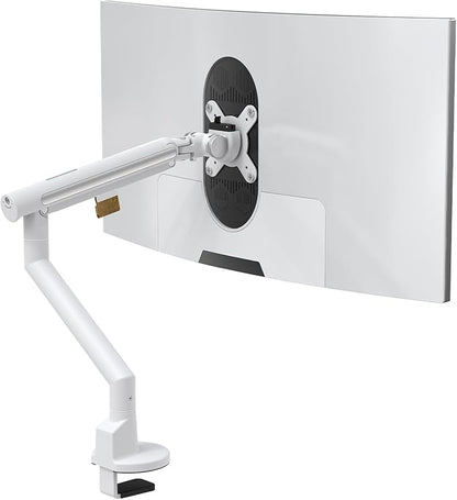 Monitor Arm Stand, 24 to 43 Inch Single Monitor Mount, C Clamp Only, Mechanical Spring Desk Mount, Holds 6.6-26.4 lbs, Fit 75x75/100x100 VESA,(White)