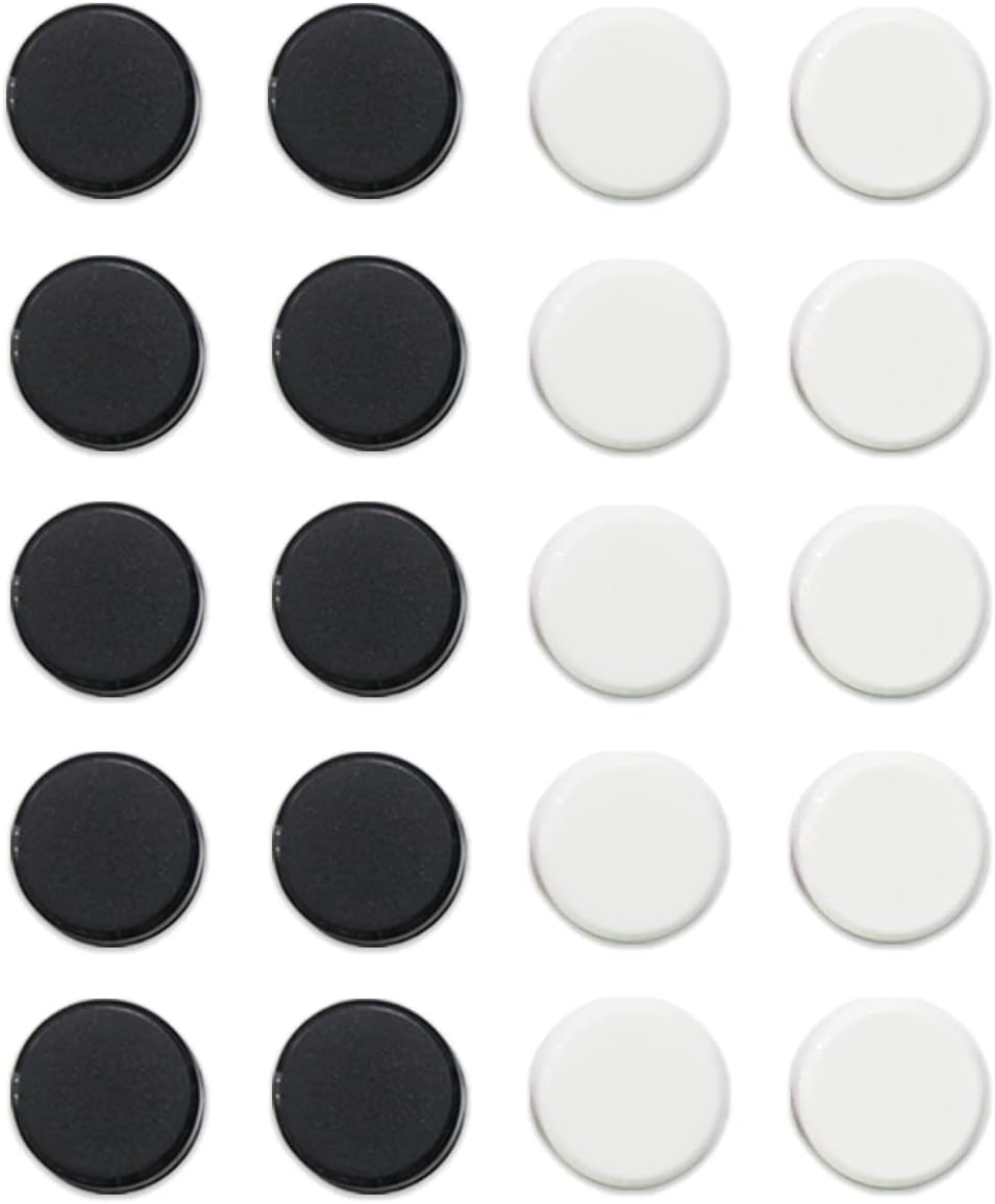 Qualsen Fridge Magnets, Small Mini Cute 20pcs Refrigerator Magnet for Whiteboard, Locker, Kitchen, Office, Classroom(Black and White)