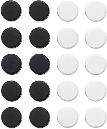 Qualsen Fridge Magnets, Small Mini Cute 20pcs Refrigerator Magnet for Whiteboard, Locker, Kitchen, Office, Classroom(Black and White)