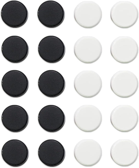 Qualsen Fridge Magnets, Small Mini Cute 20pcs Refrigerator Magnet for Whiteboard, Locker, Kitchen, Office, Classroom(Black and White)