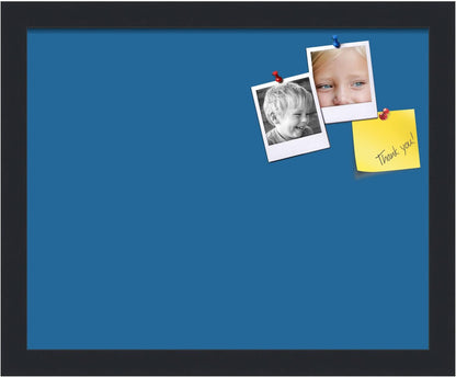 PinPix 15x12 Inch Cork Bulletin Board. This Decorative Framed Pin Board Comes with Navy Pastel Design and a Satin Black Frame. Ideal for Home Office Decor or Message Board (PinPix-1811)