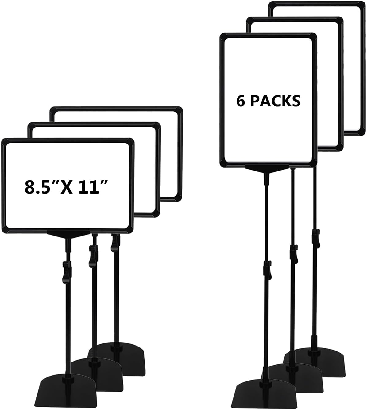 Sign Holder Stand 8.5 x 11,Sign Stand for Display,Adjustable Sign Holders For Table Top,Table Sign Holders,Suitable for indoor use (Black-6pcs)