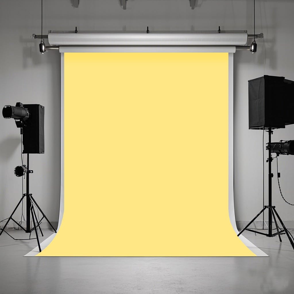 5X7ft Yellow Backdrop Background for Portrait Photography Photo Booth Backdrop for Photoshoot Background