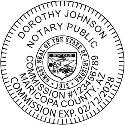 Arizona Round Notary Stamp | Official State Notary Stamp | Official Seals | Meets State Specifications (Arizona, Round Stamp)