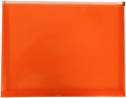 JAM PAPER Plastic Envelopes with Zip Closure - Letter Booklet - 9 3/4 x 13 - Assorted Colors - 6/Pack