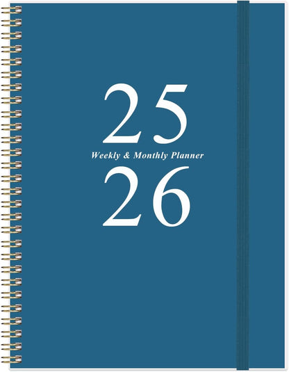 2025-2026 Planner - Academic Planner 2025-2026 from July 2025 to June 2026 with 12 Monthly Tabs, Flexible Cover, Inner Pocket, 8.5" x 11", Blue