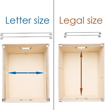 PRANDOM File Organizer Box - Set of 1 Collapsible Decorative Linen Filing Storage Hanging File Folders with Lids Office Cabinet Letter/Legal Size Light Grey (17x14x11.2 inch)