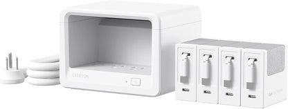 12-in-1 Desktop Charging Station with 4 Retractable Wall Chargers, 40W USB-C Power Strip with 4 AC, 4 USB C, 4 Type-C 31.5in Cables, Extension Cord with 1020J Surge Protection for Home Office