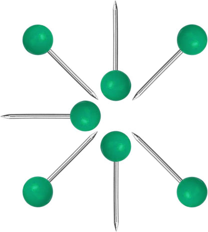 Map Tacks 1/8-Inch Assorted Color Beads Head Map Marking Push Pins,500-count (Green)