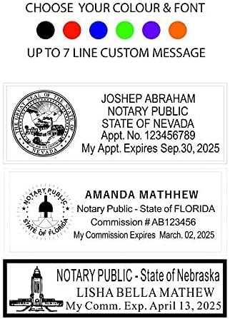 Trodat 4913 Self Ink Notary Stamp - Rectangular, 7/8" x 2-3/8", Plastic, Black, Red, or Blue