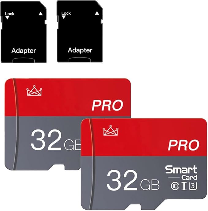 Micro Memory Card 32GB 2-Pack Memory Cards 32GB with Adapter Class 10 High Speed Mini TF SD Card for Smartphones/Camera/Tablet 2-PCS
