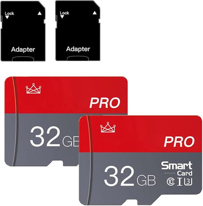 Micro Memory Card 32GB 2-Pack Memory Cards 32GB with Adapter Class 10 High Speed Mini TF SD Card for Smartphones/Camera/Tablet 2-PCS