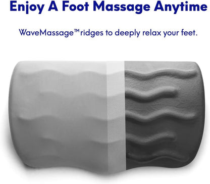 C CUSHION LAB Ergonomic Foot Rest for Under Desk - Patented Massage Ridge Design Memory Foam Foot Stool Pillow for Work, Home, Gaming, Computer, Office Chair - Footrest for Back & Hip Pain Relief