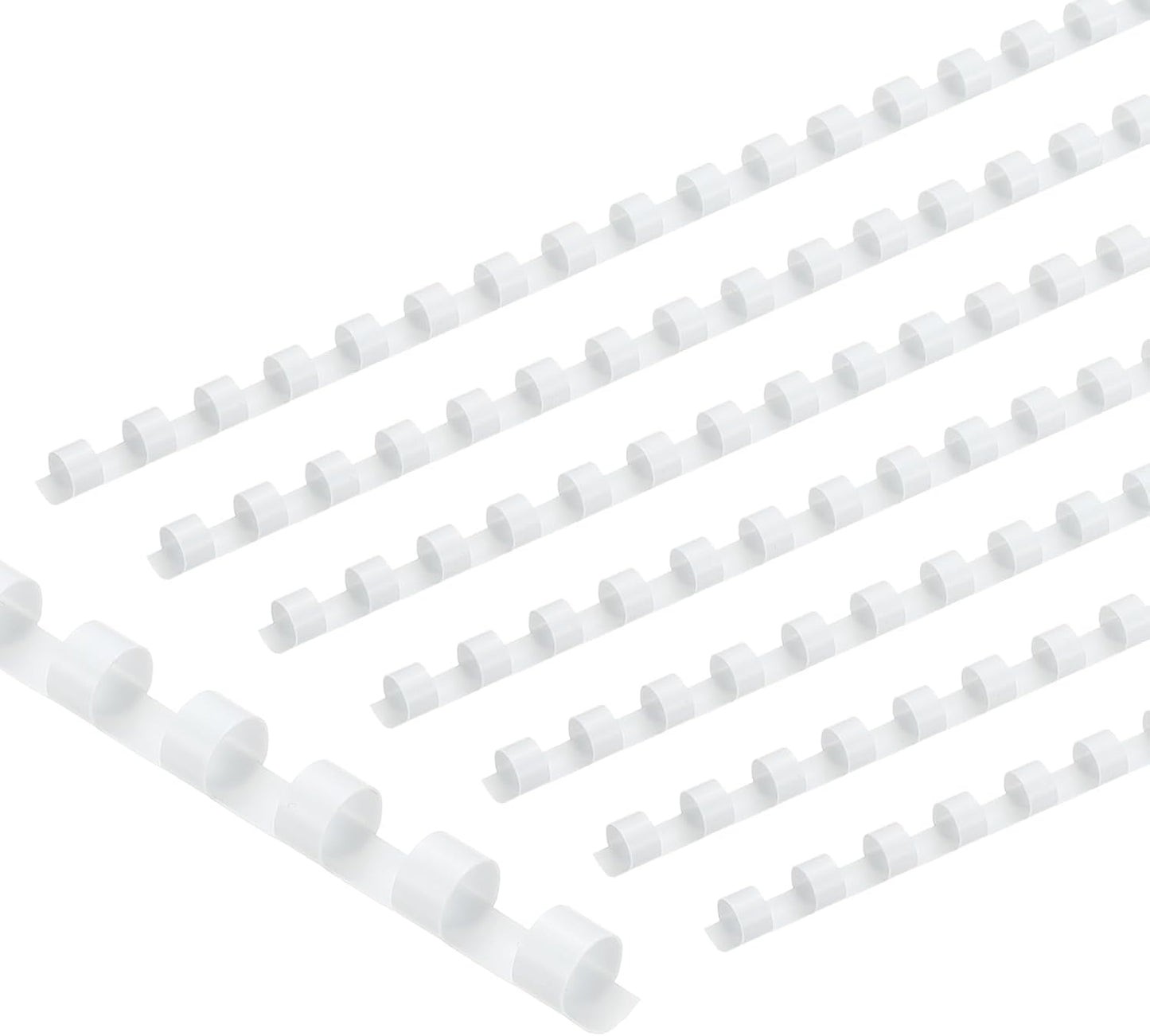 PATIKIL 8mm (5/16") Plastic Binding Combs, 200 Pcs 21 Rings Comb Binding Spines 40 Sheet Capacity Letter Size for Binding Paper Sheets Notebook Calendar Picture Album, White