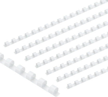 PATIKIL 8mm (5/16") Plastic Binding Combs, 200 Pcs 21 Rings Comb Binding Spines 40 Sheet Capacity Letter Size for Binding Paper Sheets Notebook Calendar Picture Album, White
