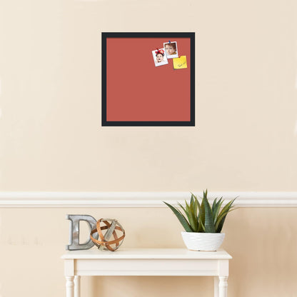 PinPix 17x17 Inch Cork Bulletin Board. This Decorative Framed Pin Board Comes with Crimson Pastel Design and a Satin Black Frame. Ideal for Home Office Decor or Message Board (PinPix-1807)