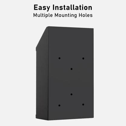 Metal Donation Box with Lock, Wall Mounted, Suggestion Box with 4 Iron Keys, Black, Cash Drop Box with Slot, 1-Pack