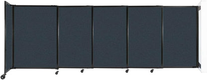 Wall-Mounted Sliding StraightWall Room Divider | Adjustable Widths | Locking Wheels | Room Separator | Up to 11'3" Wide x 4' Tall Blue Spruce Fabric Panels