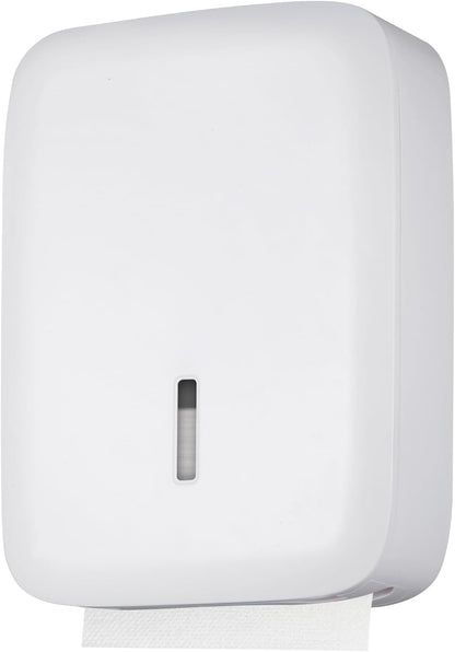 Commercial Paper Towel Dispenser Wall Mount with Lock – Fits 400+ Multifold/Trifold/Z-Fold/C-Fold Towels – Large Paper Towel Holder for Bathroom, Kitchen, Office, Home or Business (White)