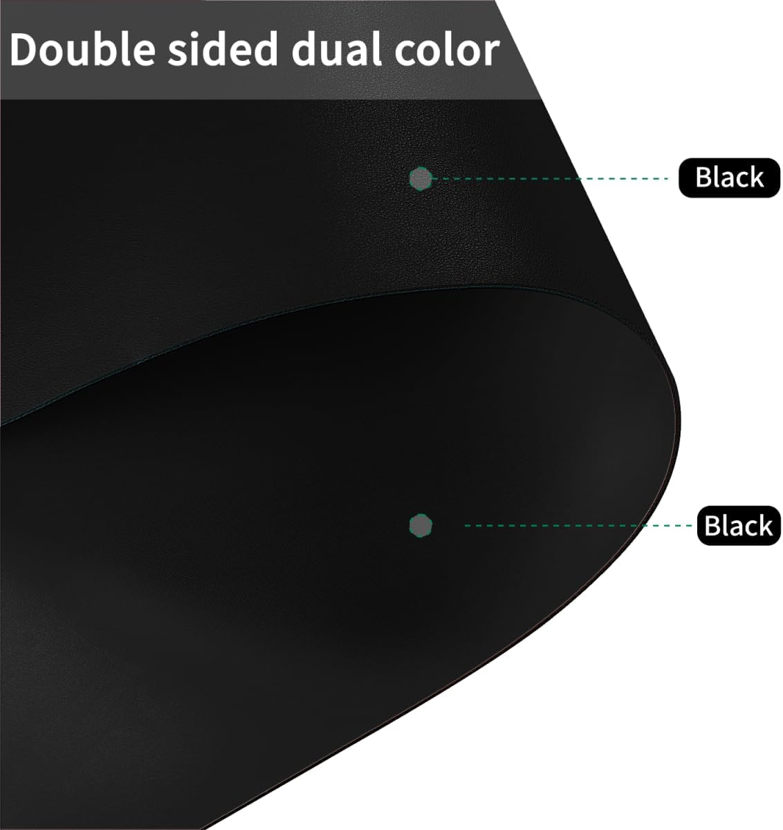 Leather Table Cover,1.8mm Thick,42x90 Inch Table Protector,Table Protector for Dining Room Table,Dining Table Cover,Padded Table Protector.(Black+Black,42x90)