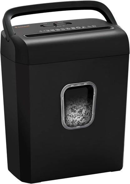 Bonsaii 6-Sheet Micro-Cut Shredder, P-4 High Security, Shreds Credit Cards/Staples/Clips, 3.4 Gal Transparent Window Bin, Black