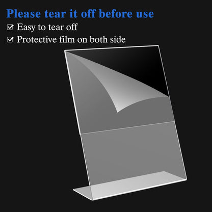 18 Pack Acrylic Sign Display Stand 8.5 X 11, L Shape Clear Plastic Sign Frame, Picture Photo Frame, Flyer Document Paper Holder for Office Desktop