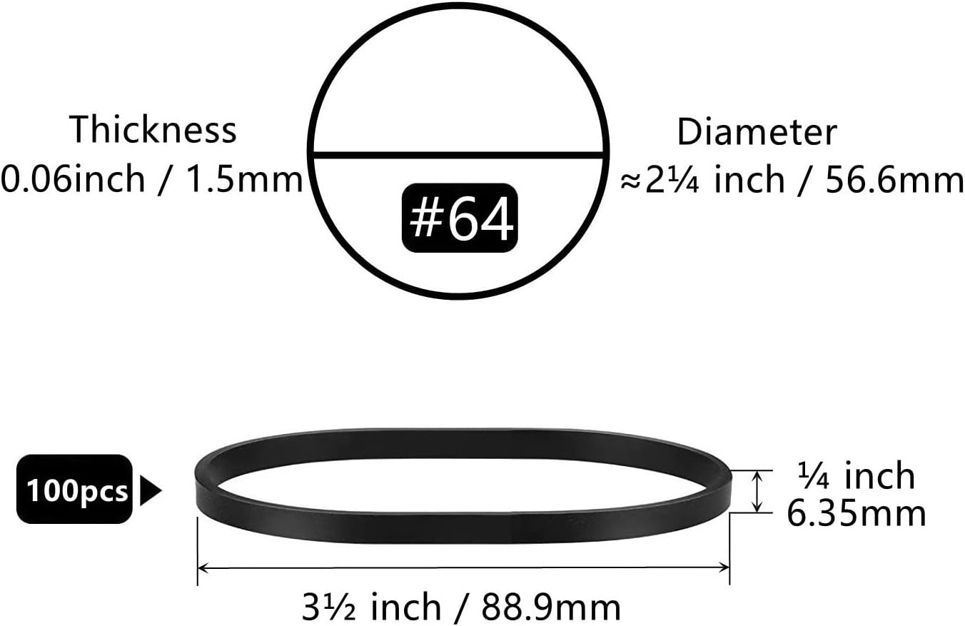 Tactical Rubber Band Black - Heavy Duty UV Heat Cold Resistant Thick Strong Elastic Rubber Bands Outdoor Hiking Backpacking Survival Camping Biking Fixed Item (#64)