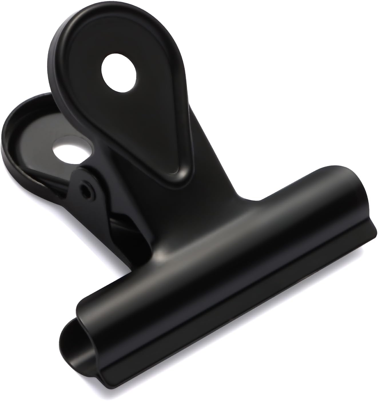 SIAMESE Bulldog Clips, 4 Pcs Binder Clips for Office & Kitchen, Multi-Purpose Binder and Food Bag Clamps for Sealing, Storage, Hanging (Black)