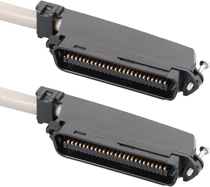 ICC Male to Male 25 Pair Telco Cable 10ft - Cat3 24AWG, 100% Solid Pure Copper, Gray Riser CMR Cable with 90 Degree 50 Pin Telco Connector for Voice and Low Data PBX Applications, 10 Feet