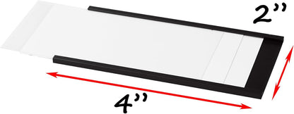 Realth C Channel Magnetic Label Holders 50 Pack 2'' x 4'' with Paper Inserts and Clear Plastic Protectors, Magnetic Data Card Holders File Cabinet Labels for Metal Racks and Shelves