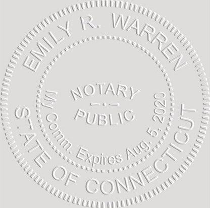 MaxMark Notary Seal Round Pink Embosser for Connecticut State - Includes Gold Burst Seal Labels (50 Count)