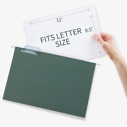 HERKKA Extra Capacity Hanging File Folders, 30 Pack Reinforced Hang Folders with Heavy Duty 2 Inch Expansion, Designed for Bulky Files, Medical Charts, Letter Size, Green