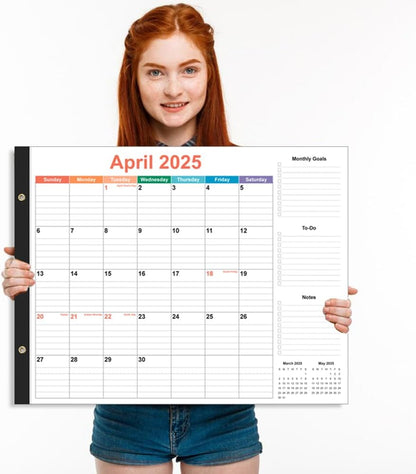 Large Desk Calendar 2025-2026 - 22" x 17" Desk Calendar from April 2025 - June 2026, Desktop Pad Calendar Perfect for Planning and Organizing In Your Home, School or Office, Colorful