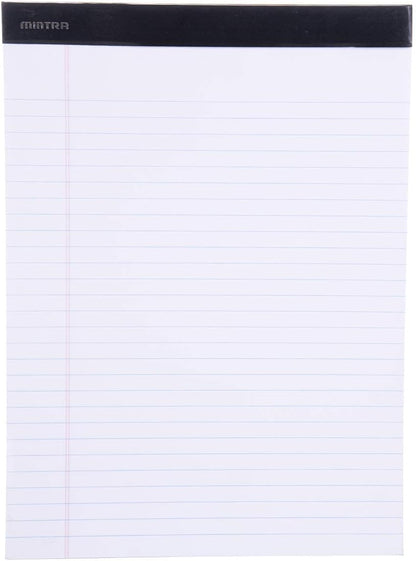 Mintra Office Legal Pads - ((BASIC WHITE 6pk, 8.5in x 11in, WIDE RULED))