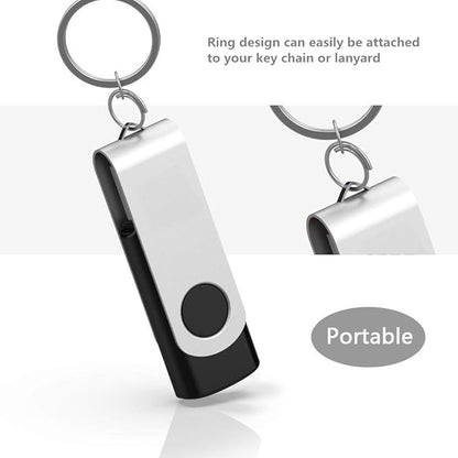 Aiibe 4GB Flash Drive Bulk 4GB USB Flash Drive Thumb Drives 10 Pack USB 2.0 Memory Stick Jump Drive Zip Drives Swivel Keychain Design (Black)