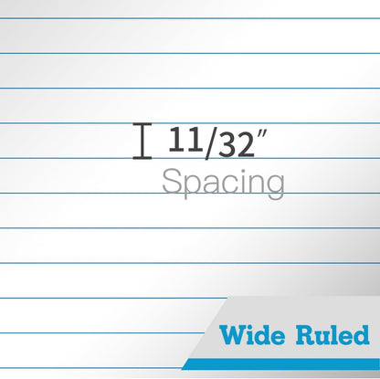 KAISA Legal Pads 8.5x11 inch Writing Pads, Wide Ruled Notepads Large Note Pads, White 50 Sheets 12 Pads,WT-MWT50W