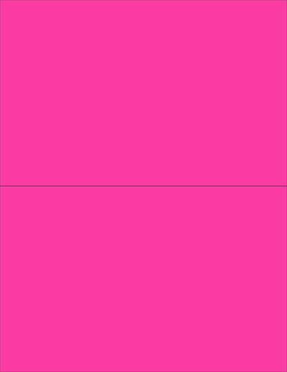 NextDayLabels - 8-1/2 x 11 Neon Color High Light Fluorescent Labels for Laser & Inkjet Printer (Pink Fluorescent, 8-1/2" x 5-1/2" - 2 Per Page | 200 Labels)