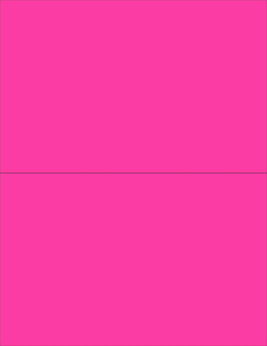 NextDayLabels - 8-1/2 x 11 Neon Color High Light Fluorescent Labels for Laser & Inkjet Printer (Pink Fluorescent, 8-1/2" x 5-1/2" - 2 Per Page | 200 Labels)