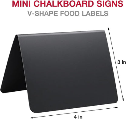 30 Pack Food Labels for Party Buffet, 4x3 Inches Mini Chalk Board Signs, Reusable Food Labels, Buffet Display, Name Tag