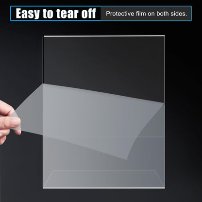 6pack Acrylic Sign Holder 4x6 for Picture Frames, L Shape Clear Plastic, Plastic Sign Holder,Menu Holder, Unbreakable Table Sign Holder for Restaurant, Office, School, Store and Home Use