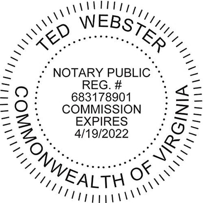 MaxMark Round Notary Pre-Inked Stamp for State of Virginia