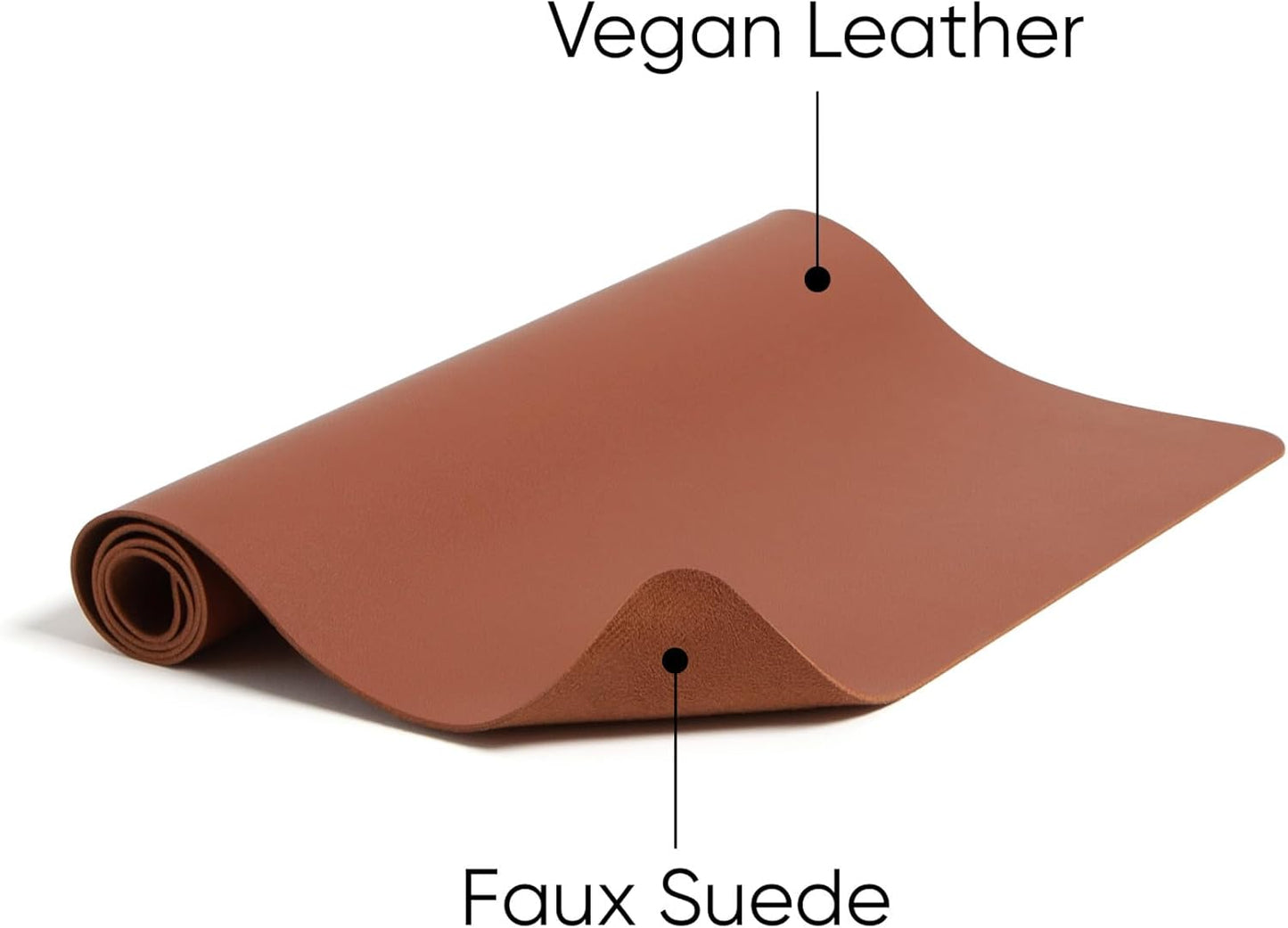 Smead Desk Pad, Vegan Leather Desk Mat with Non-Slip Faux Suede Backing, Perfect Desk Organizer for Office Decor, 36” x 17” Large, Saddle (64827)