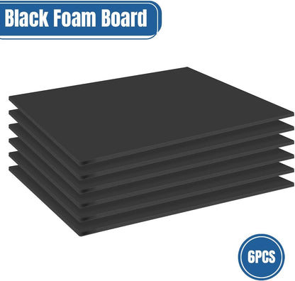 6PACK Black Foam Board 24x36×3/16 inches,5MM Poster Board for DIY Projects High Quality Blank Board Perfect for Arts Crafts School Projects Presentation Displays