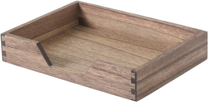 Wood Letter-Size Tray for Office Desktop Organizer - Wooden Front-Load Documents Tray for Mail, Paper, File, Magazine, Pen,Notebook Storage Paper Holder Trays Dark(DGTU-DK)