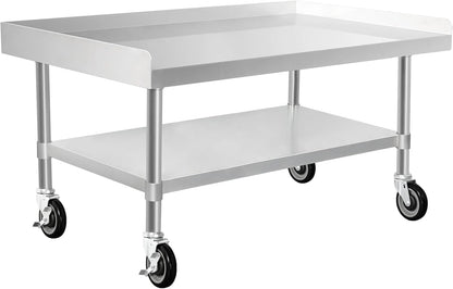 HARDURA Stainless Steel Equipment Stand Metal Prep Table with Casters 30"X 48" NSF 430 for Commercial Food Prep